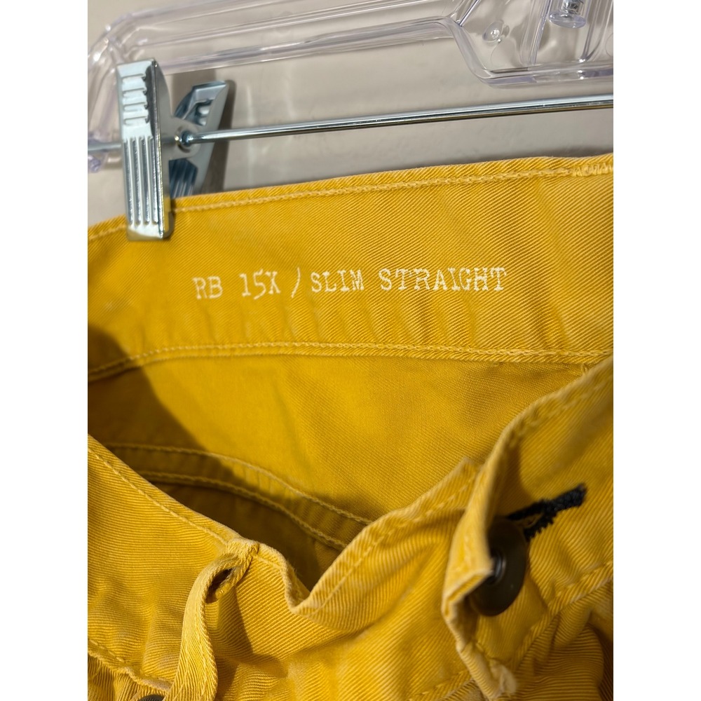 Rag & Bone RB 15X Slim Straight Pants Mens 31 Mustard Yellow Cotton Chinos USA - Picture 7 of 9